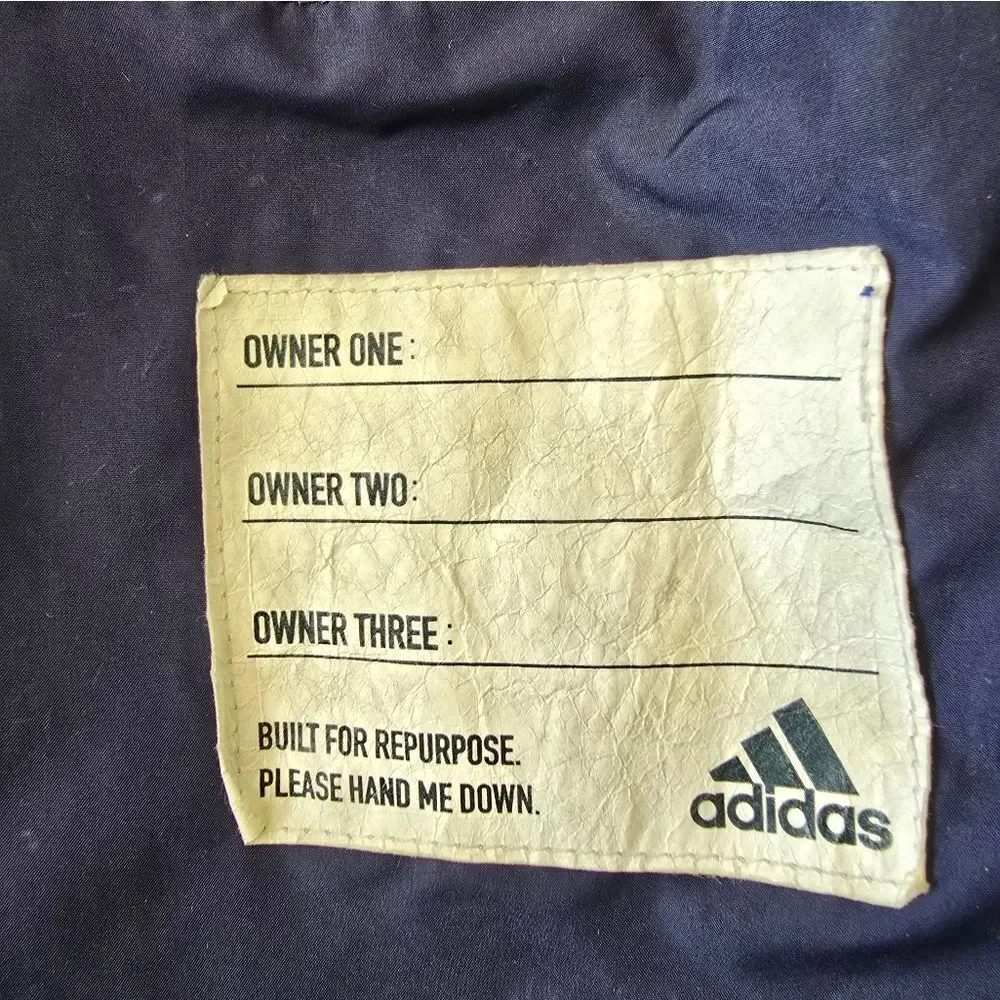 Adidas Dark Blue Quilted Jacket with White Accents